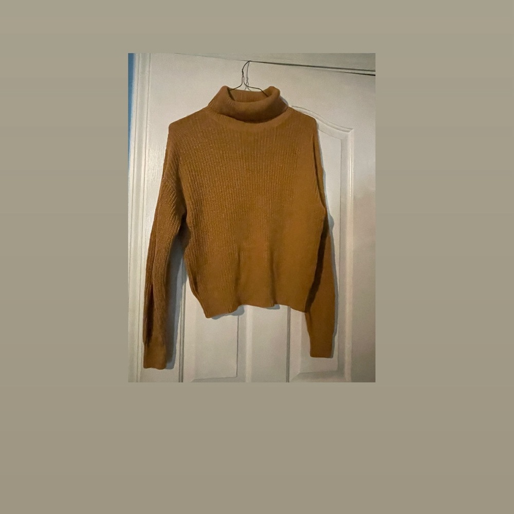 Yellowish orange turtle neck